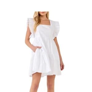 English Factory Cotton Mini Dress White